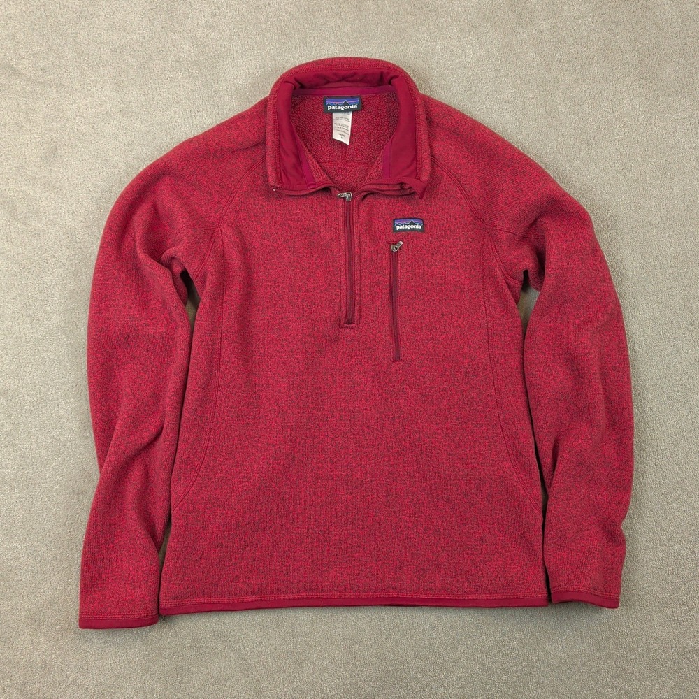 Patagonia Better Sweater 1/4 Zip Pullover Mens Small Red Heather Fleece Jacket